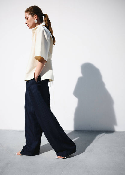 Pinstripe suit trousers