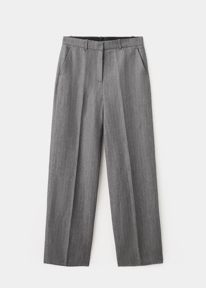 Straight-fit linen-blend suit trousers
