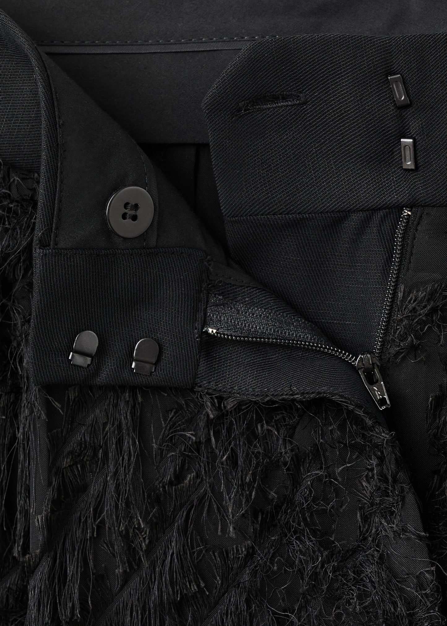 Straight-leg textured yarn trousers