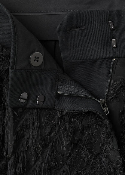 Straight-leg textured yarn trousers