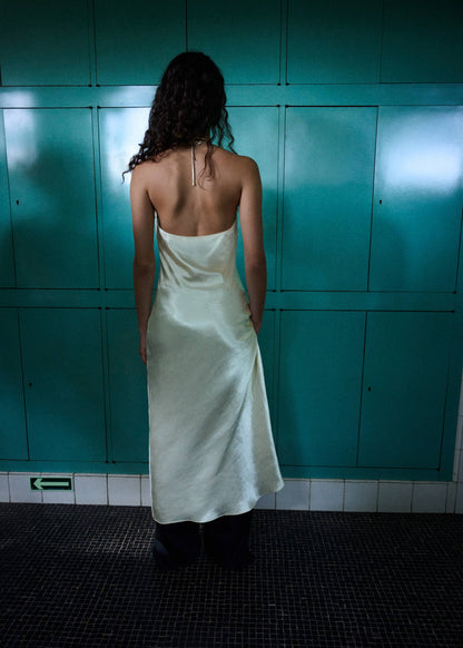 Satin V-neck dress