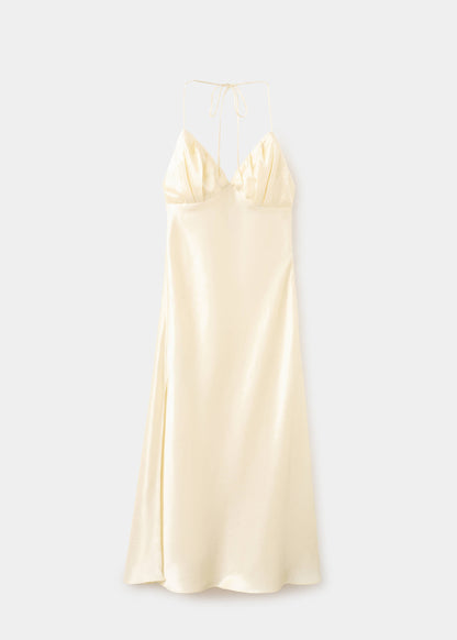 Satin V-neck dress