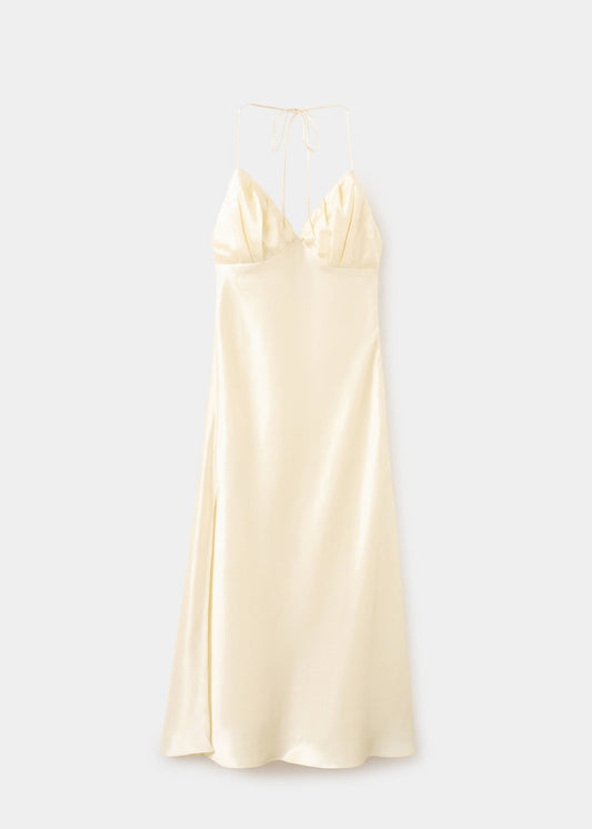 Satin V-neck dress