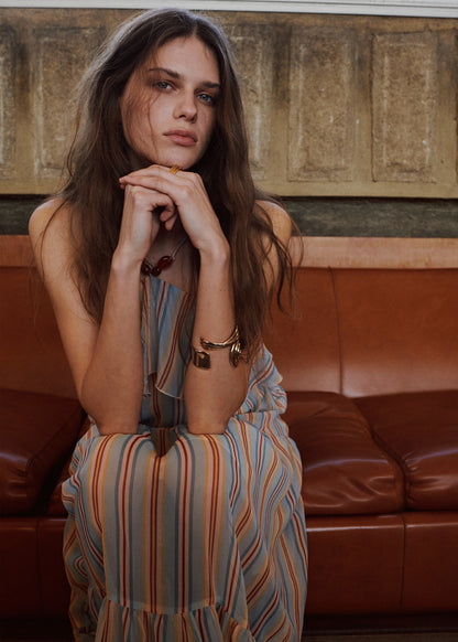 Ruffled striped dress
