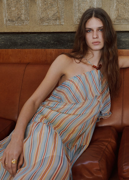 Ruffled striped dress