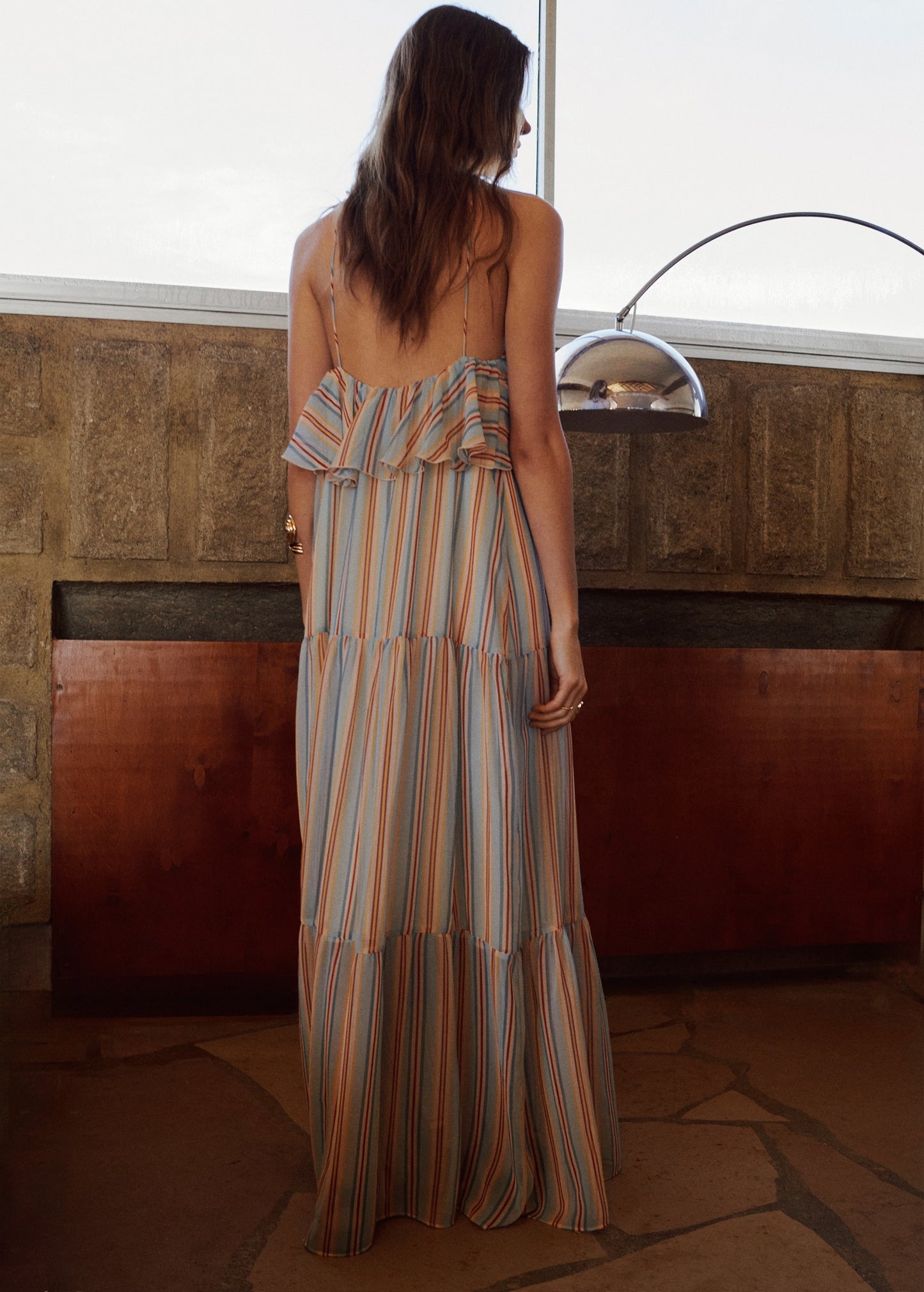 Ruffled striped dress