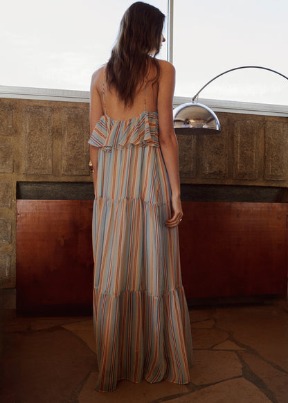 Ruffled striped dress