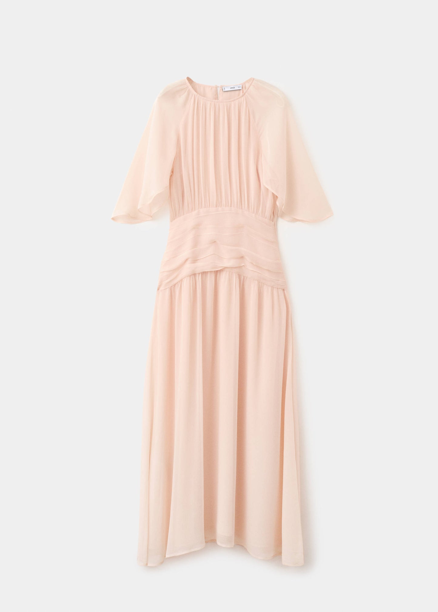 Combined-fabric long dress