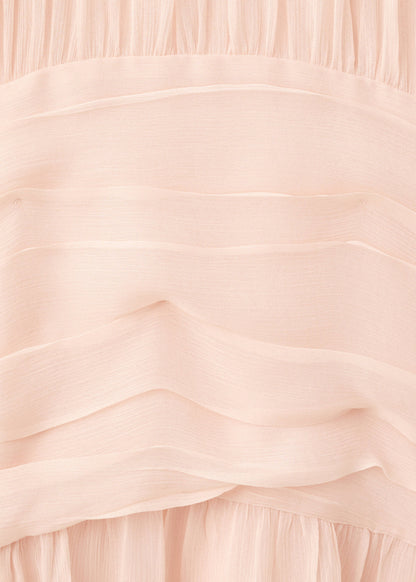 Combined-fabric long dress