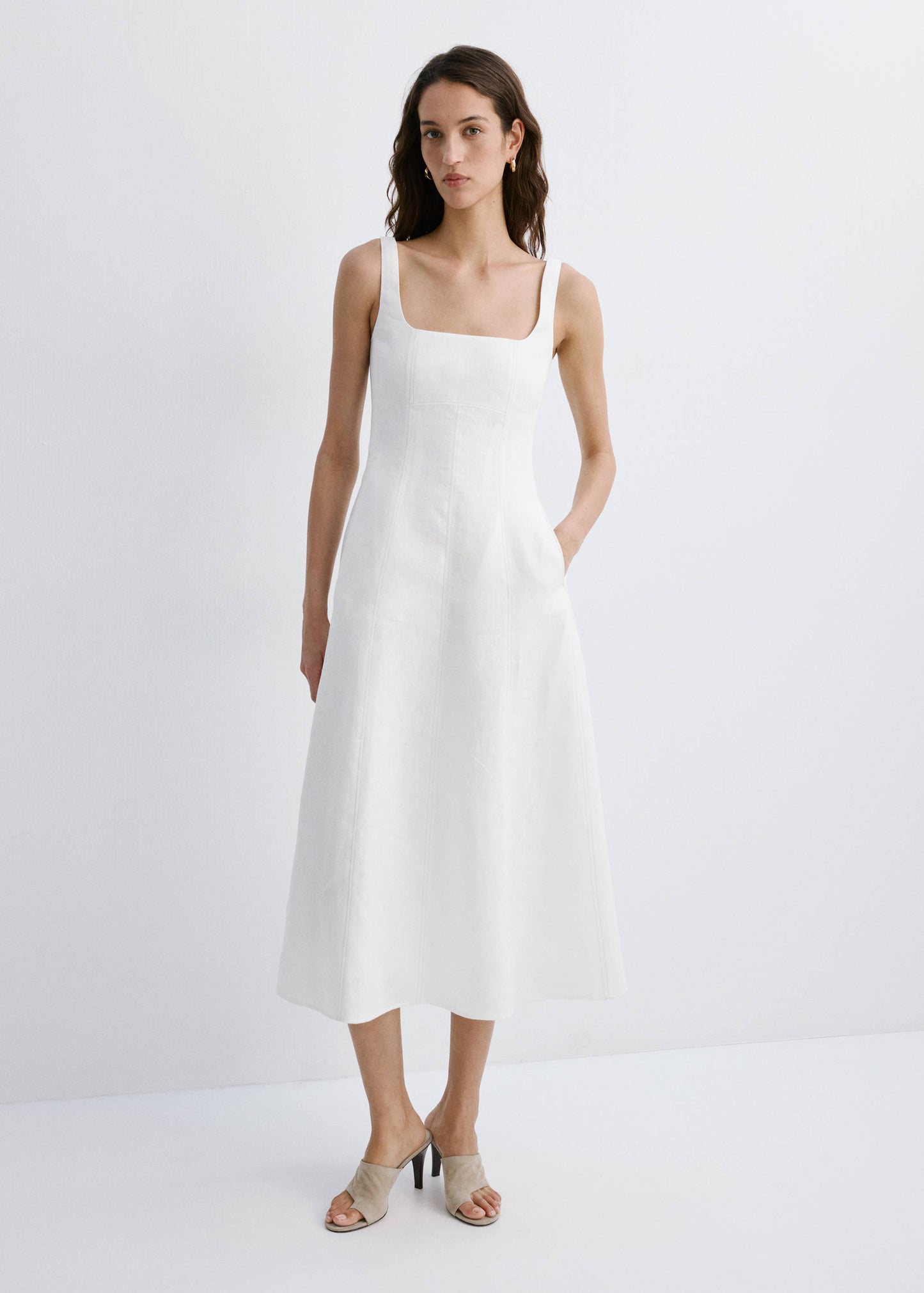 A-line linen dress