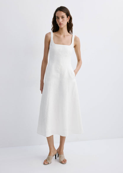 A-line linen dress