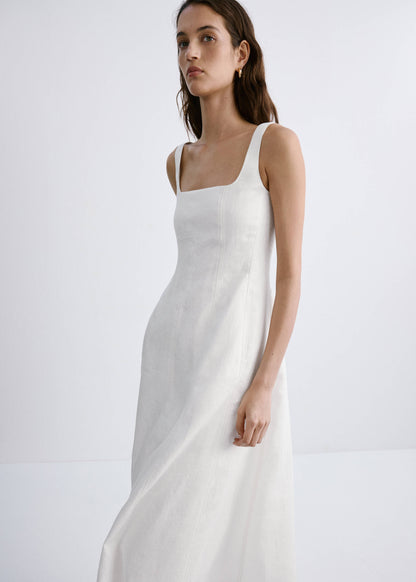 A-line linen dress