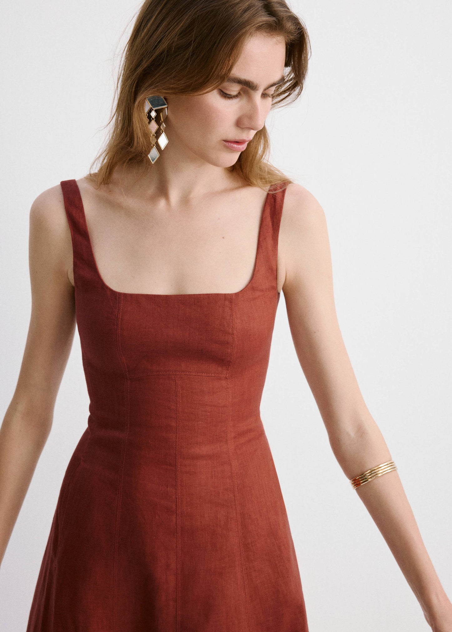 A-line linen dress