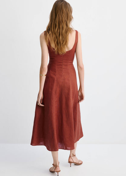A-line linen dress