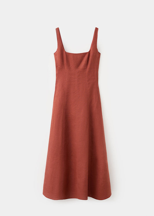 A-line linen dress