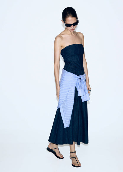 Strapless denim dress
