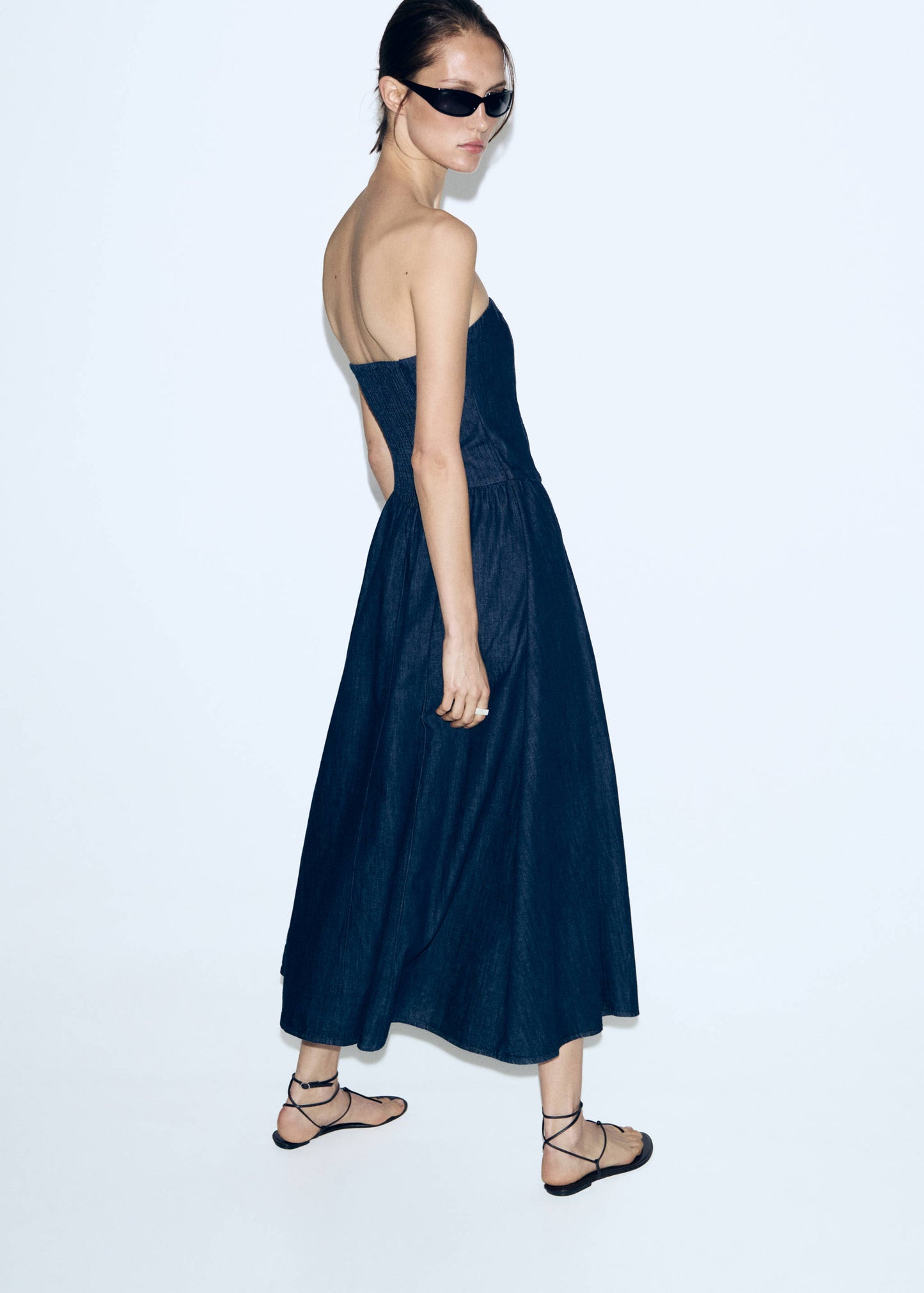 Strapless denim dress