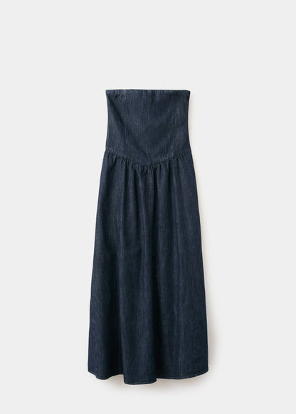 Strapless denim dress