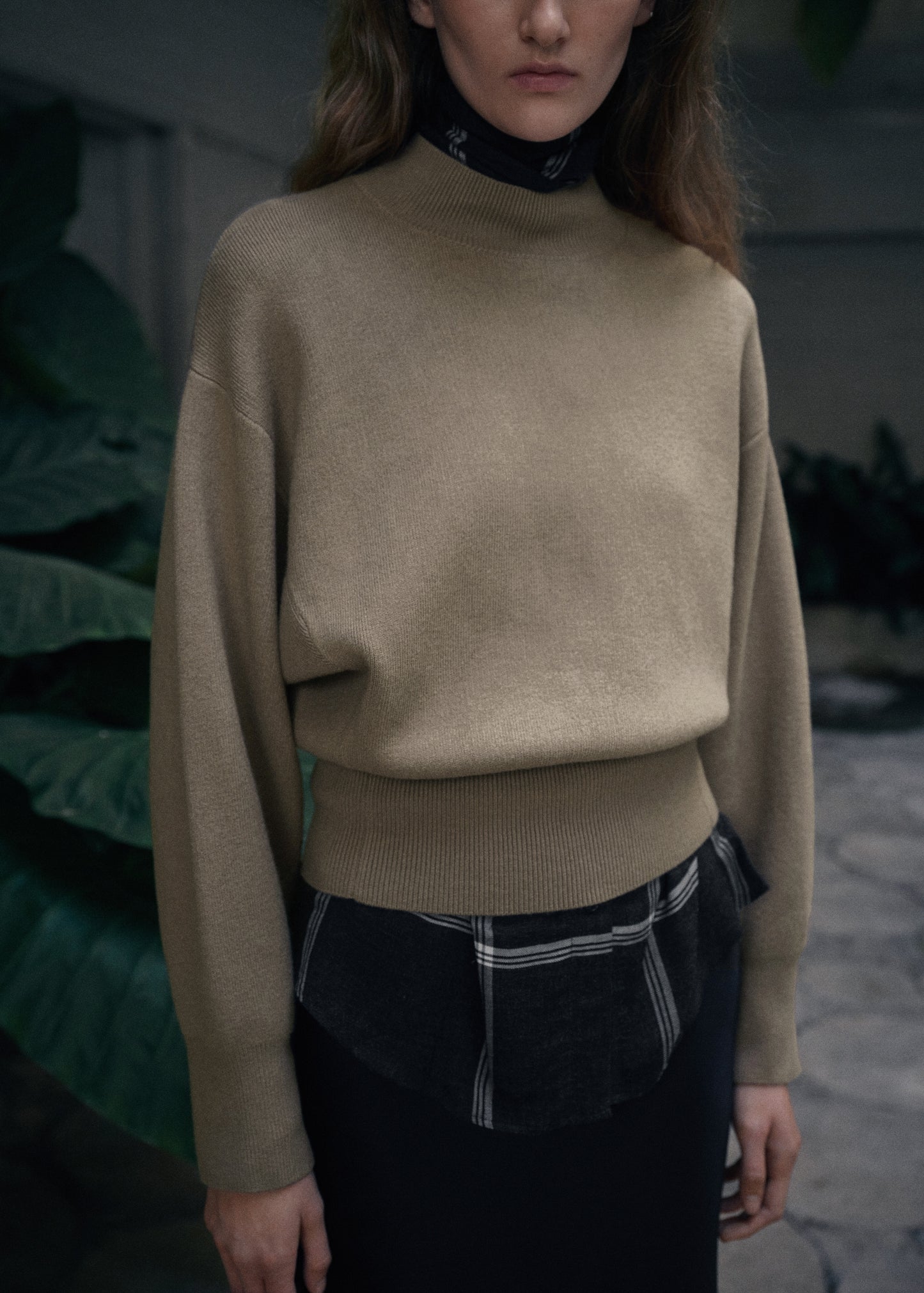 Oversized perkins-neck sweater