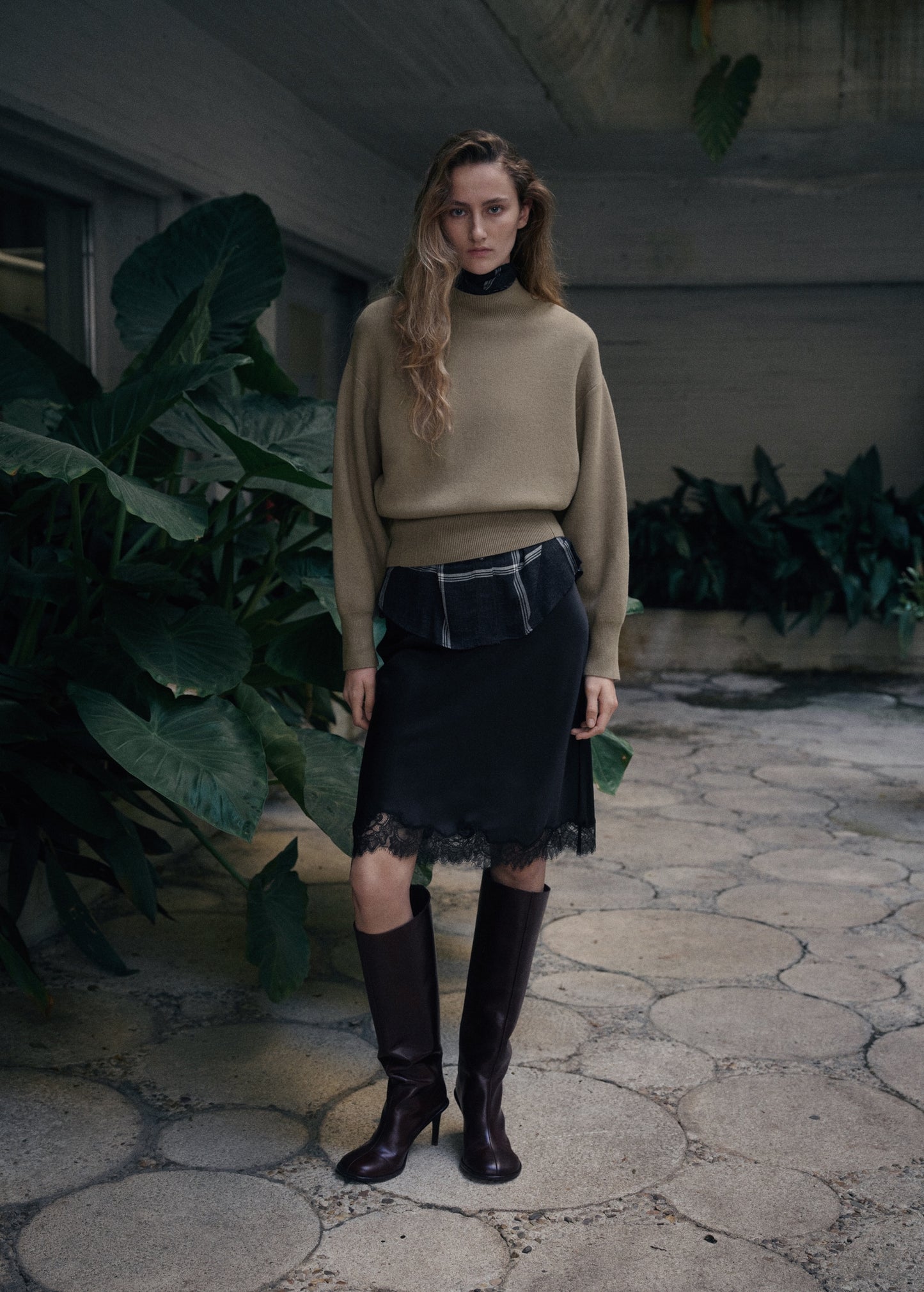 Oversized perkins-neck sweater