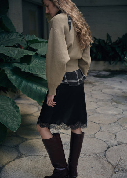 Oversized perkins-neck sweater