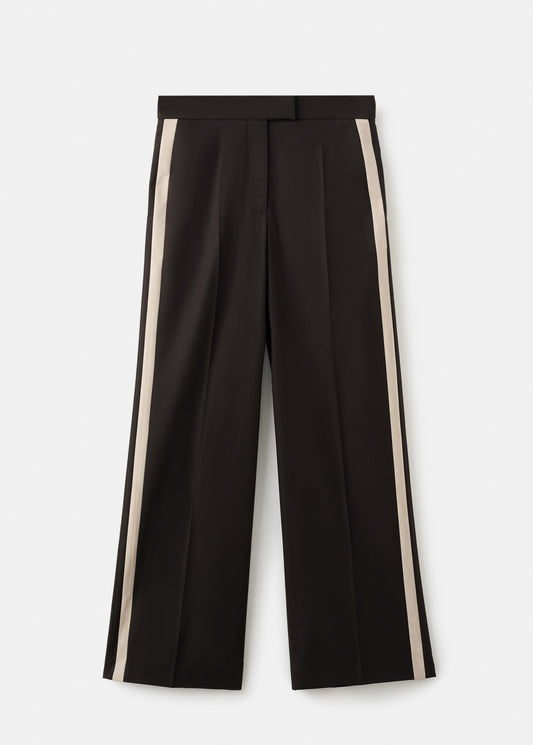 Wide-leg trousers with contrasting stripe