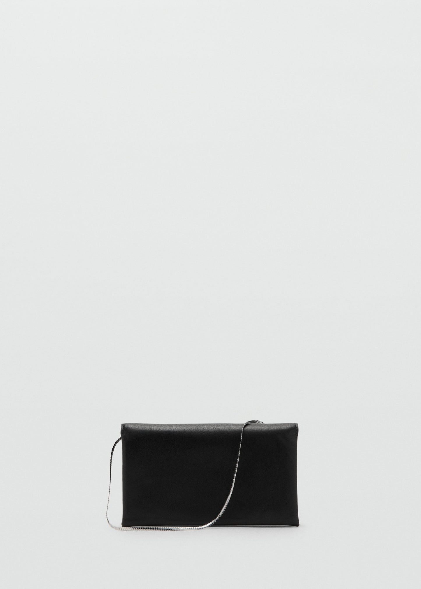 Leather shoulder bag with chain