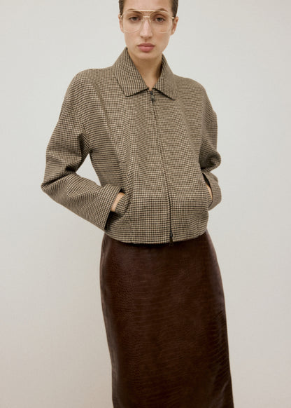Houndstooth jacket with lapels