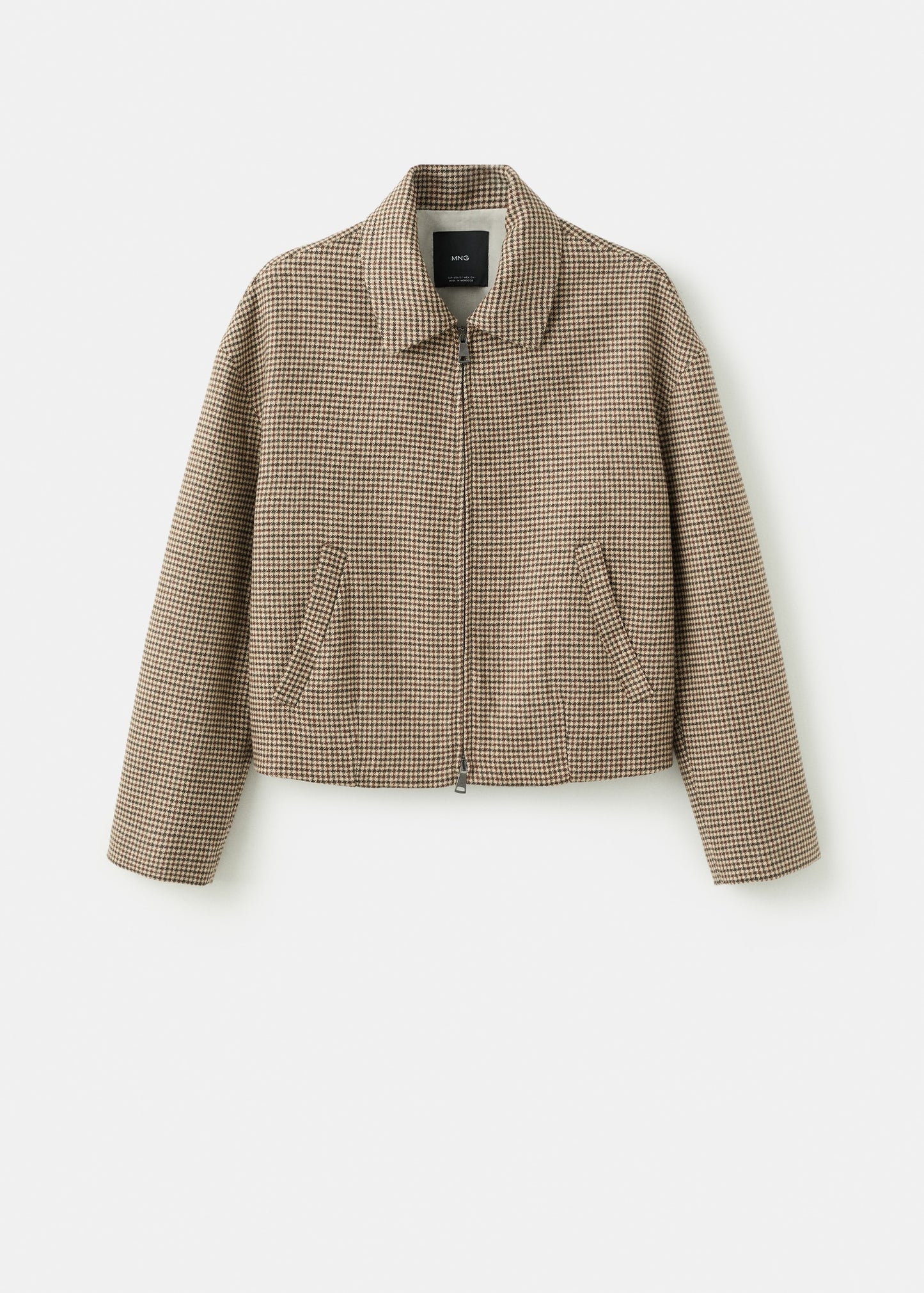 Houndstooth jacket with lapels