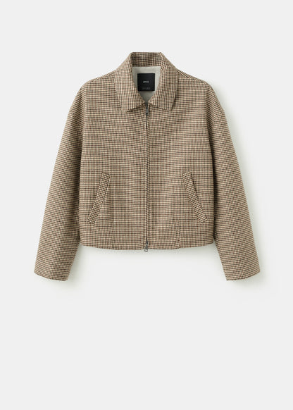 Houndstooth jacket with lapels