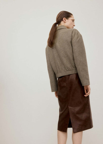 Houndstooth jacket with lapels