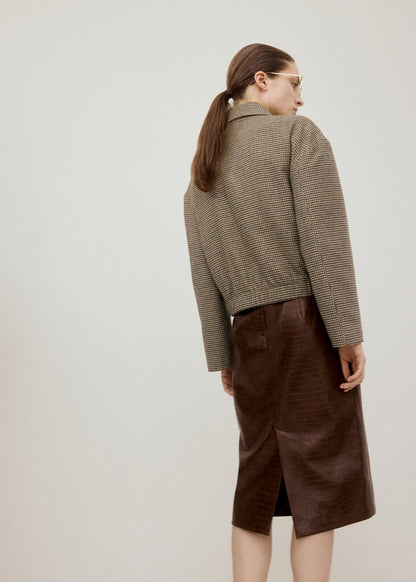 Houndstooth jacket with lapels