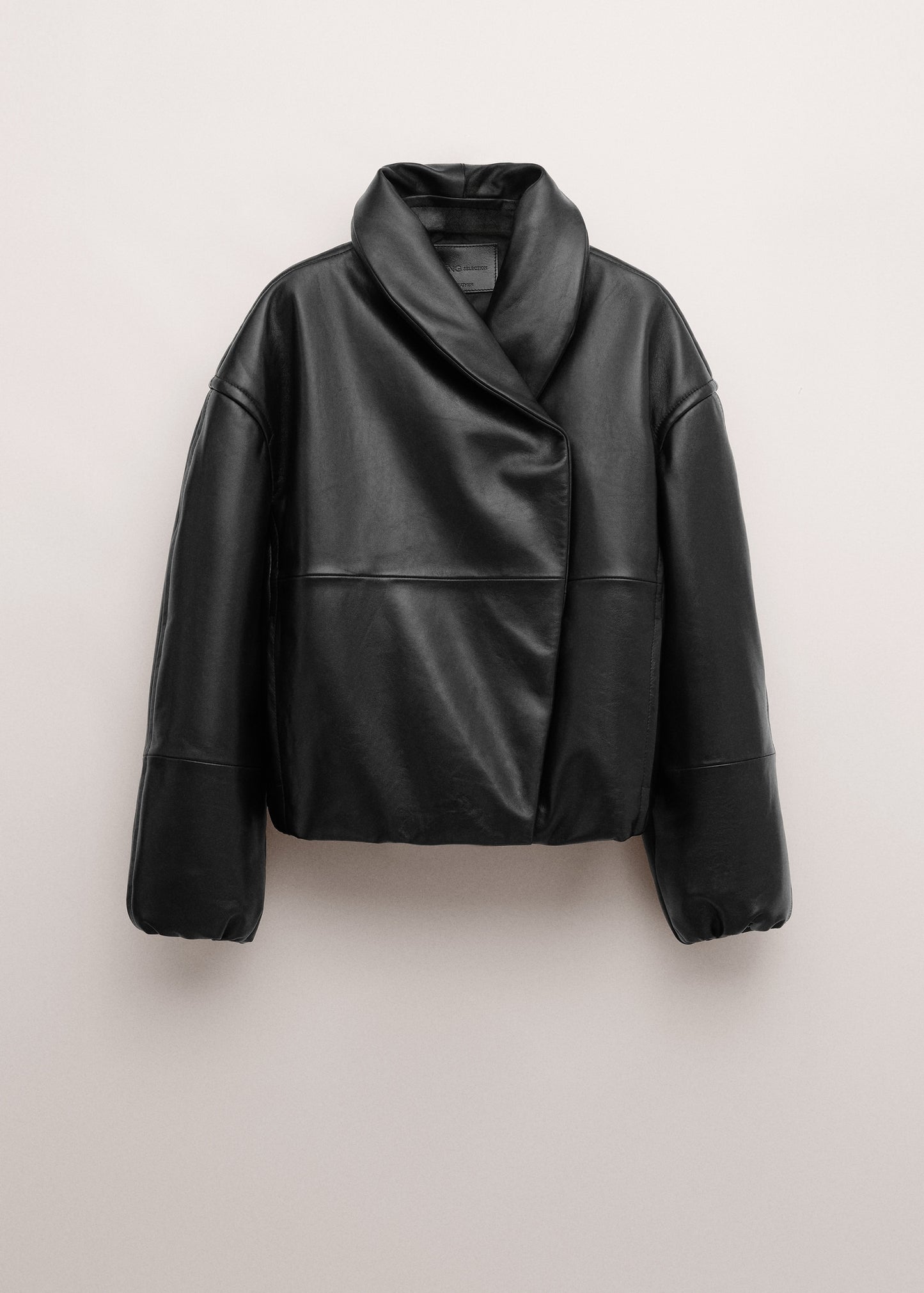 Oversized 100% leather bomber jacket