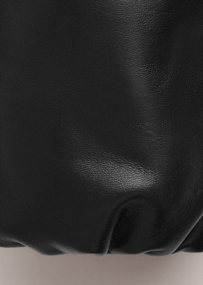 Oversized 100% leather bomber jacket