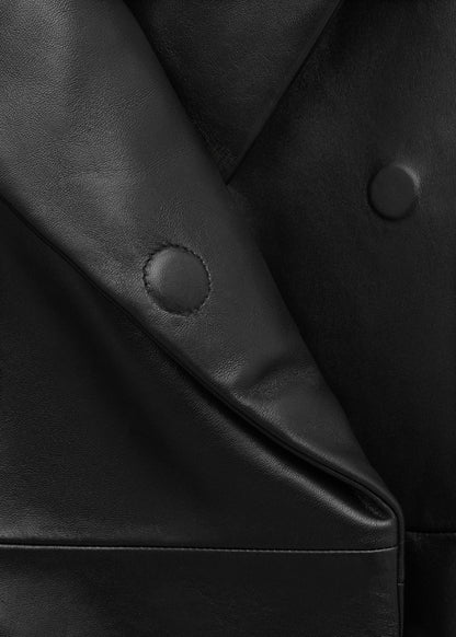Oversized 100% leather bomber jacket