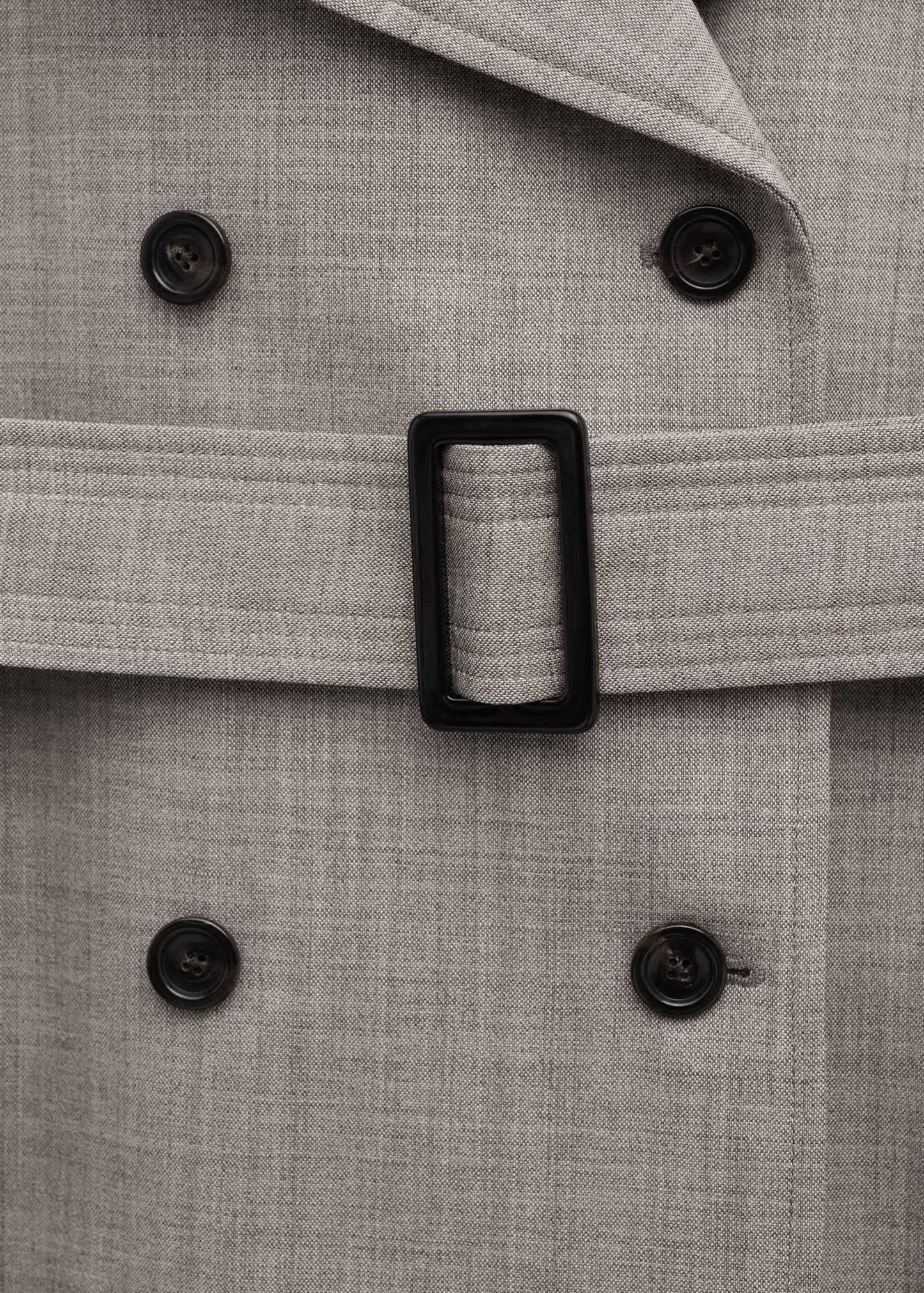 Double-breasted trench 100% wool