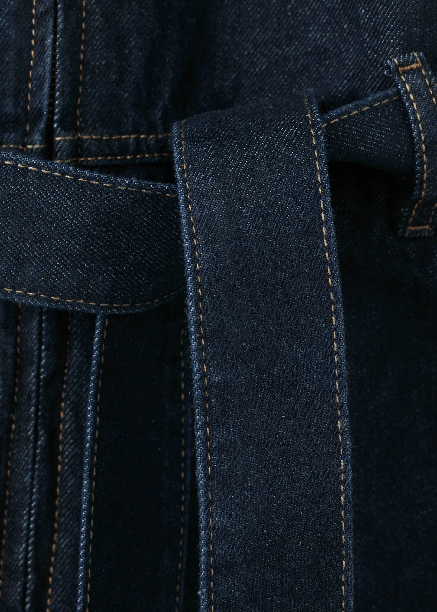 Belt denim jumpsuit
