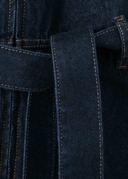Belt denim jumpsuit