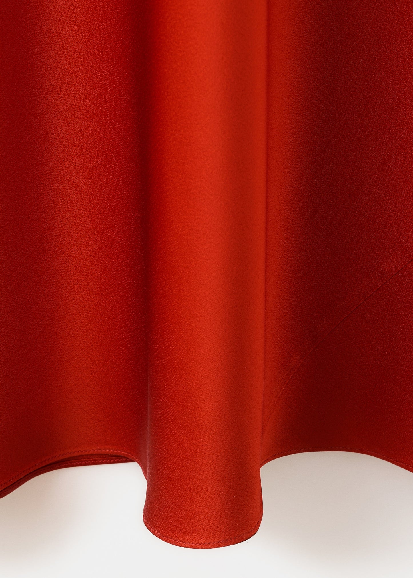 Satin dress with floral appliqués