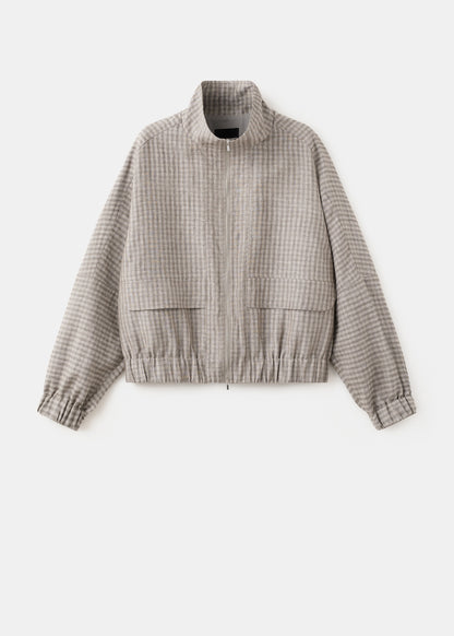 Checked bomber jacket