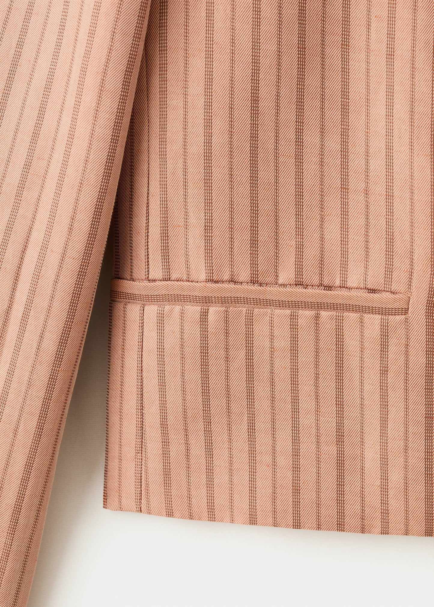 Linen cropped striped blazer