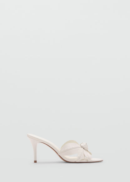 Leather sandals with flower heel