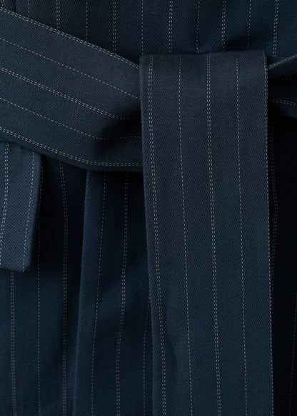 Pinstripe belted blazer