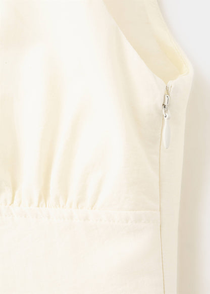 Midi A-line dress with ruching