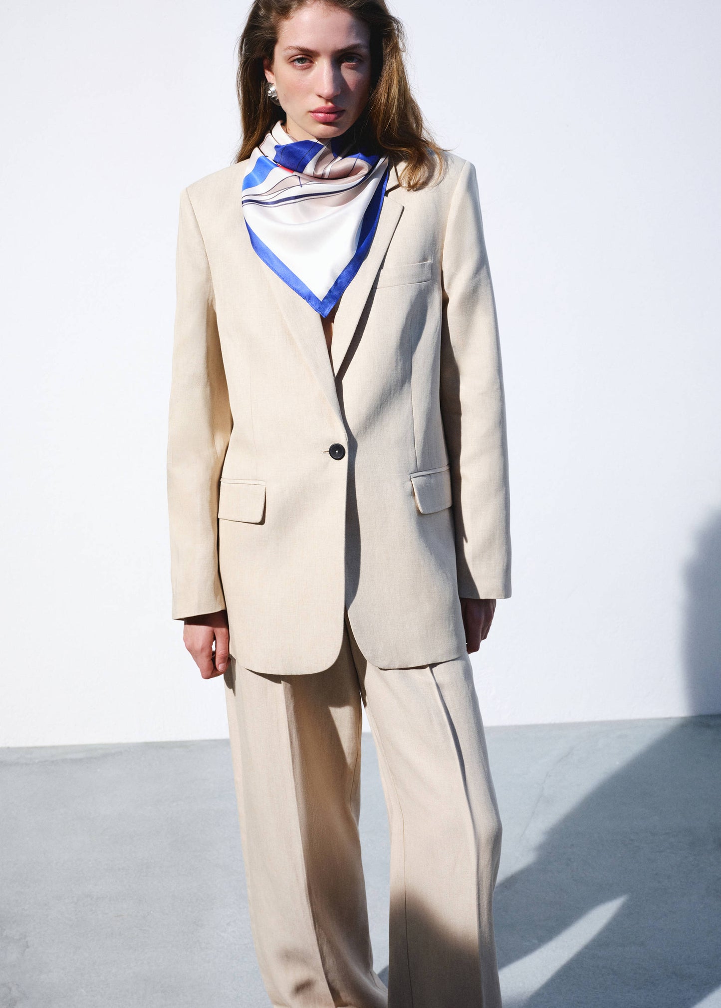 Straight mid-rise suit trousers