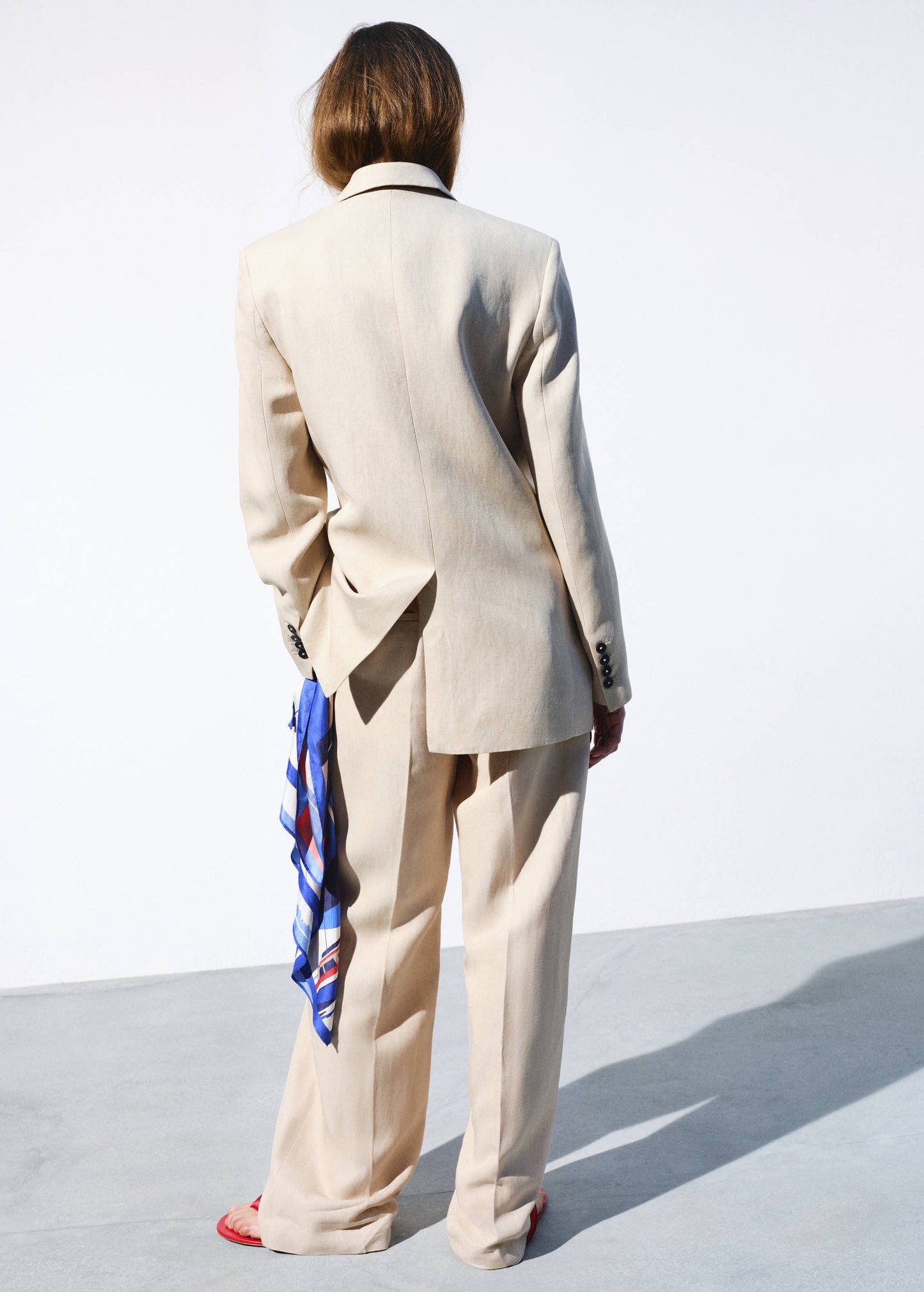 Straight mid-rise suit trousers