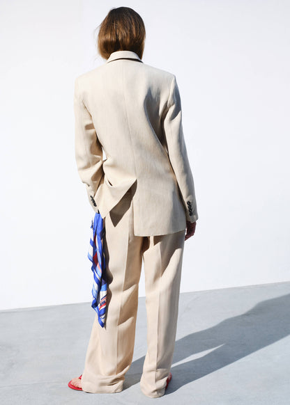Straight mid-rise suit trousers