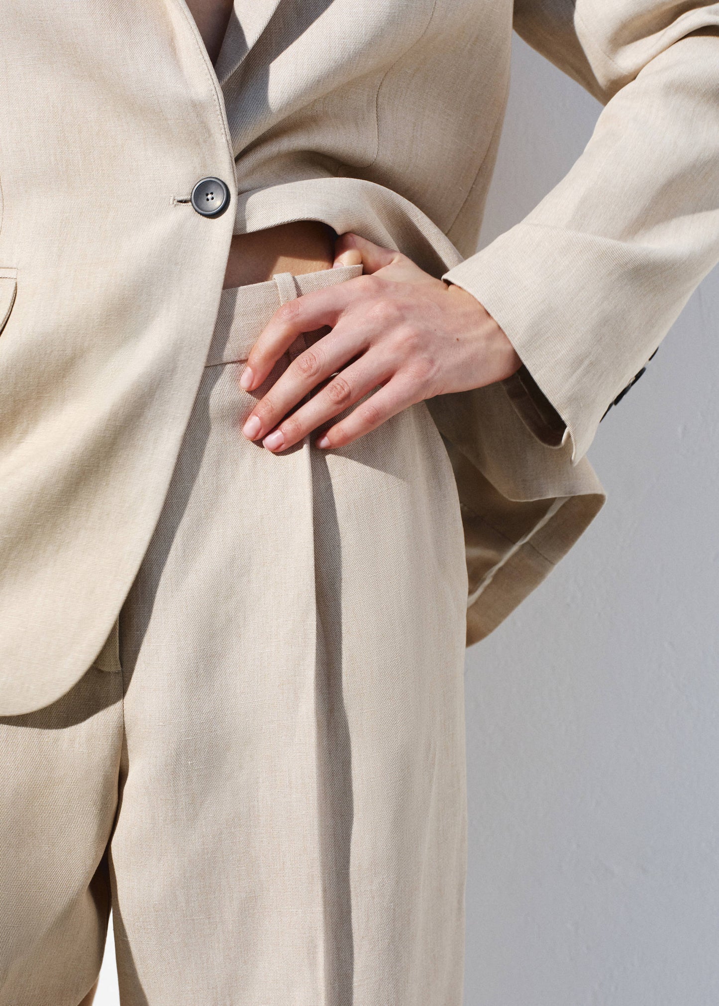 Straight mid-rise suit trousers