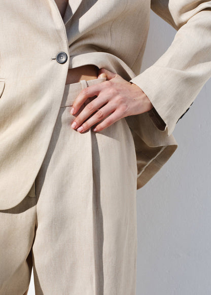 Straight mid-rise suit trousers