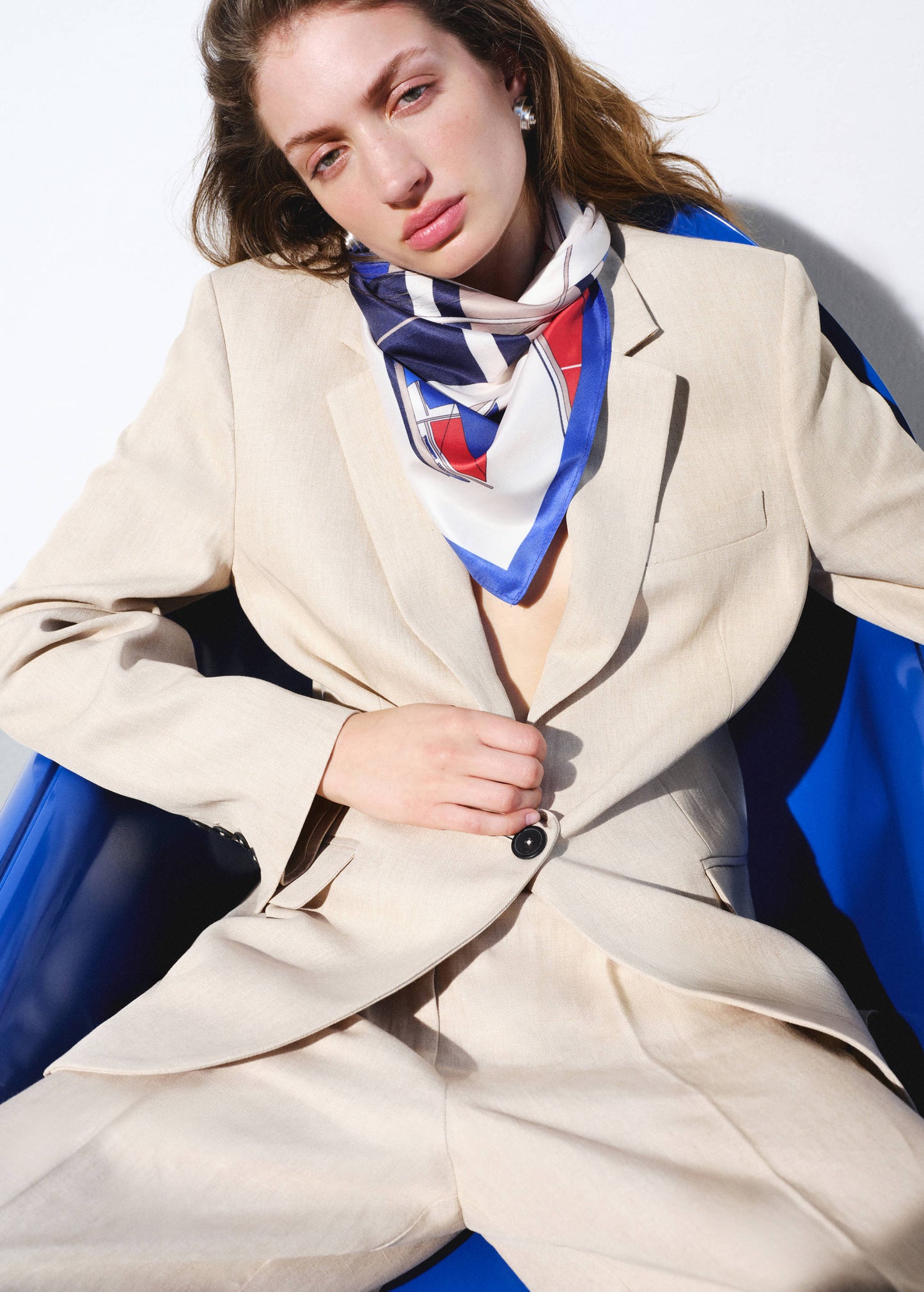 Straight mid-rise suit trousers